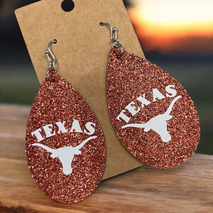 School Spirit Game Day Faux Leather and Glitter Earrings